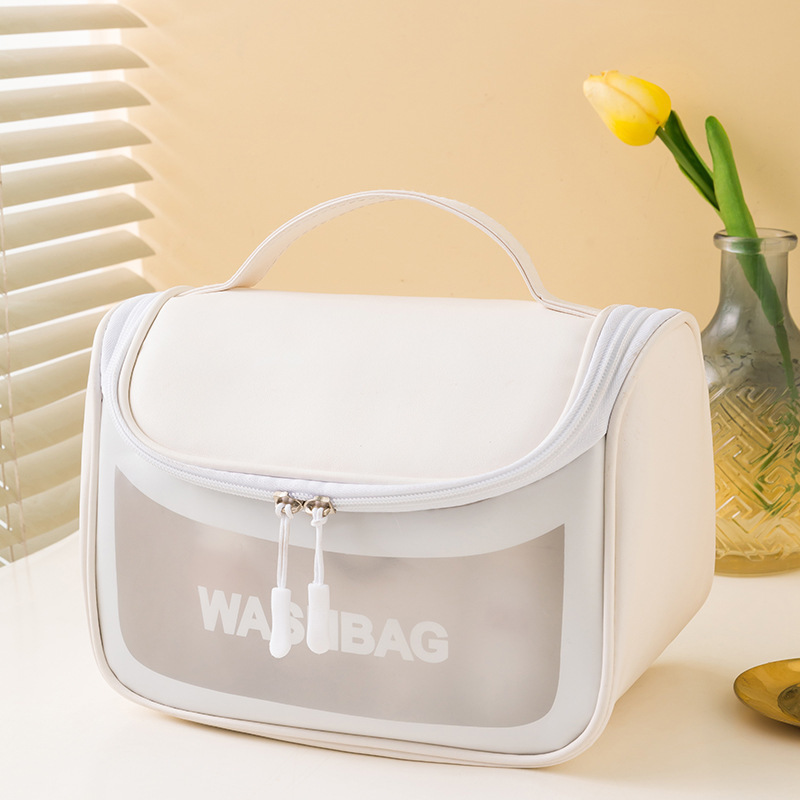 Bolsa de lavado transparente simple de gran capacidad de belleza cuidado de la piel bolsa de almacenamiento multifuncional portátil de alta apariencia bolsa de cosméticos