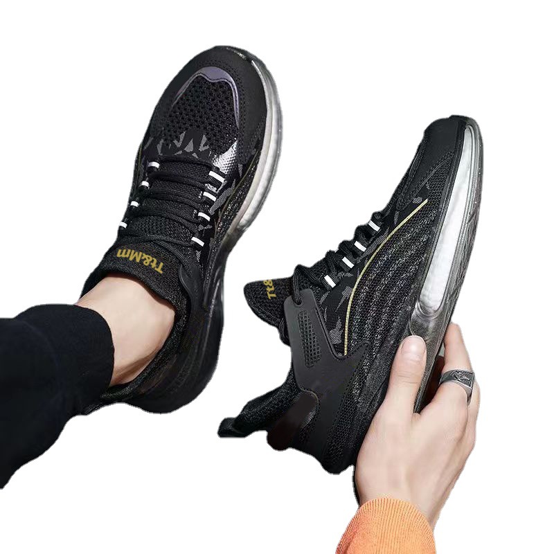 Primavera y otoño nuevos zapatos zapatos de hombre zapatos deportivos antideslizantes con cordones cojín de aire gelatina amortiguación zapatos casuales para correr