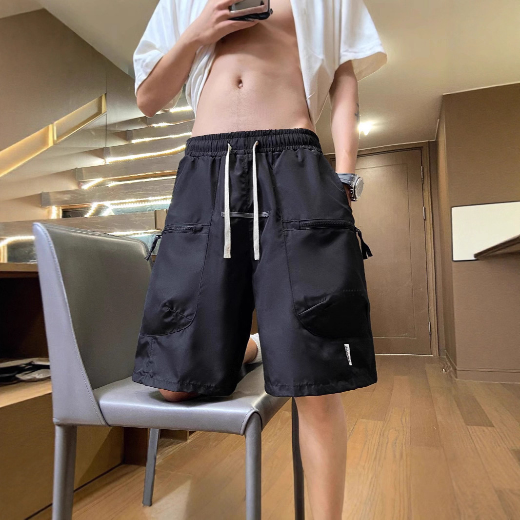 Cargo Shorts New Summer Men's Thin Casual Loose Five-Point Pants Multi-Pocket Quick-Drying Beach Pants Men's Mid-Pants