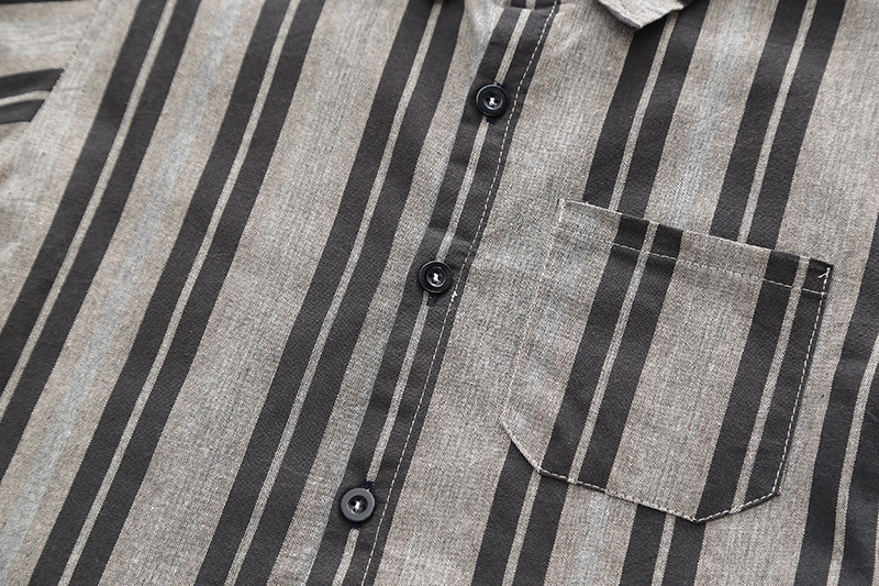 Camisa Infantil a Rayas Verticales con Cuello, Chaqueta Retro Unisex, Cárdigan, Primavera y Otoño, Estilo Coreano, Top Moderno 2025