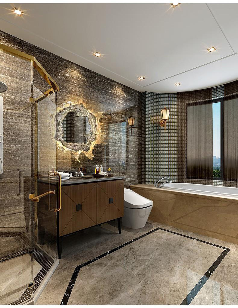 Title 3, Yaratıcı Su Püskürtmeli Makyaj Aynası Duvar Lam...