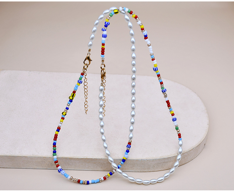 fashion retro special-shaped pearl letter multi-layer necklace