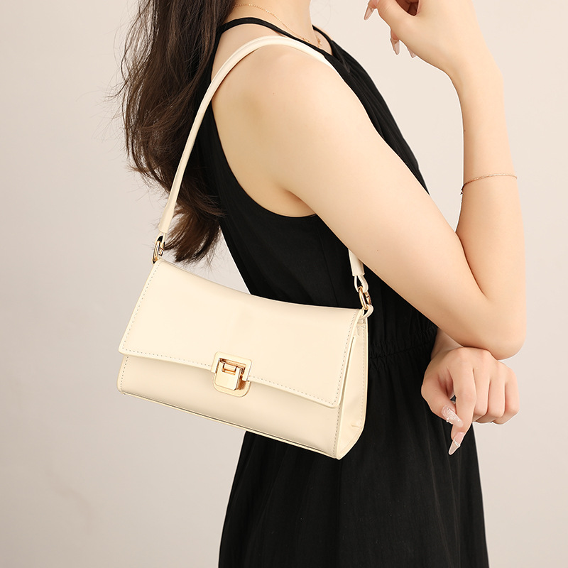 Hong Kong Style Retro Minimalist Baguette Underarm Bag 2025 New Niche Design Luxury Single Shoulder Crossbody Bag - Thumbnail 2