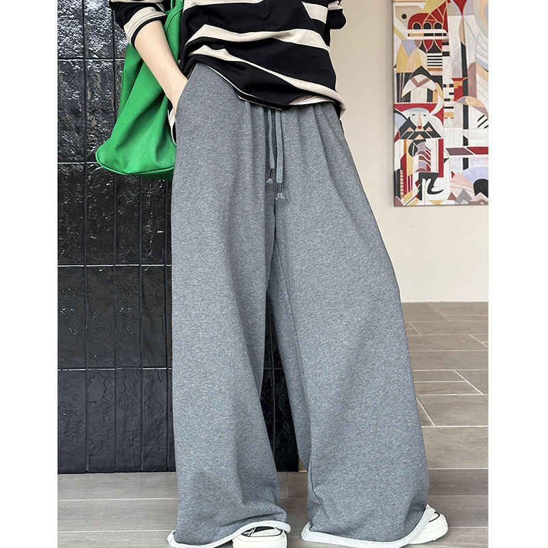 Juzhi Autumn New Pants Korean Style Casual Loose High Waist Lazy Style Draped Rice Pants 11319