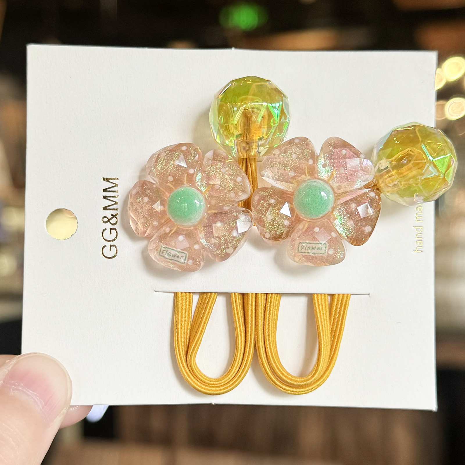A168 flores de color cuerdas de cabello planas para el cabello de niños dibujos animados azúcar corazón anillo de cabello cuerda de cabeza cola de caballo adorable tocado de correa image 7