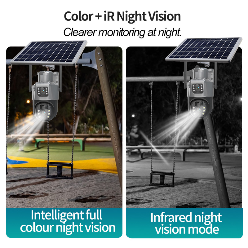 Cámara de Vigilancia Solar para Exteriores 360 Grados de Plástico ABS, Visión Nocturna y Alta Definición, para Exteriores image 5