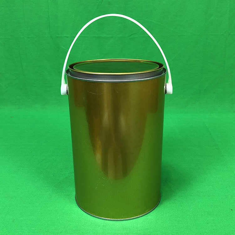 厂家供应5L马口铁圆罐5升涂金化工圆形罐5kg胶水油漆涂料铁罐现货