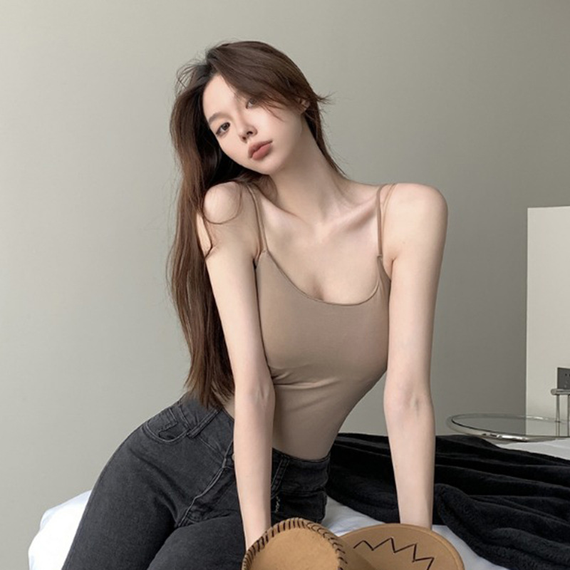Nuevo estilo hermoso chaleco de pecho con tirantes de espalda para mujer copa fija interior y exterior chica caliente camisola de tubo casual para mujer