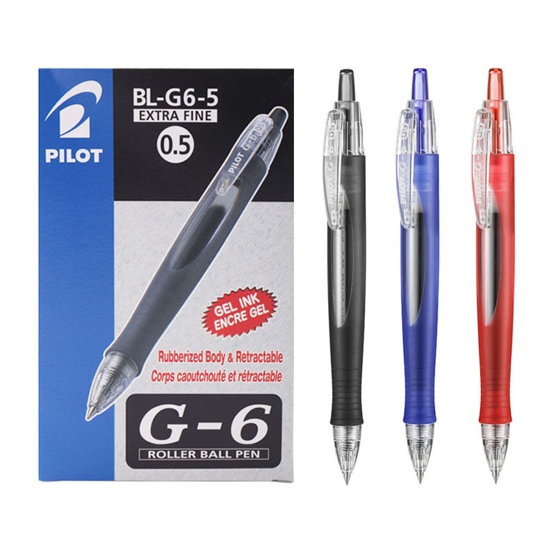 日本PILOT百乐BL-G6按动中性笔0.5mm流线型笔杆签字笔学生刷题笔