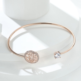 Cross-border simple and fashionable high-end bracelet gold life hope tree diamond white diamond bracelet women's spot jewelry