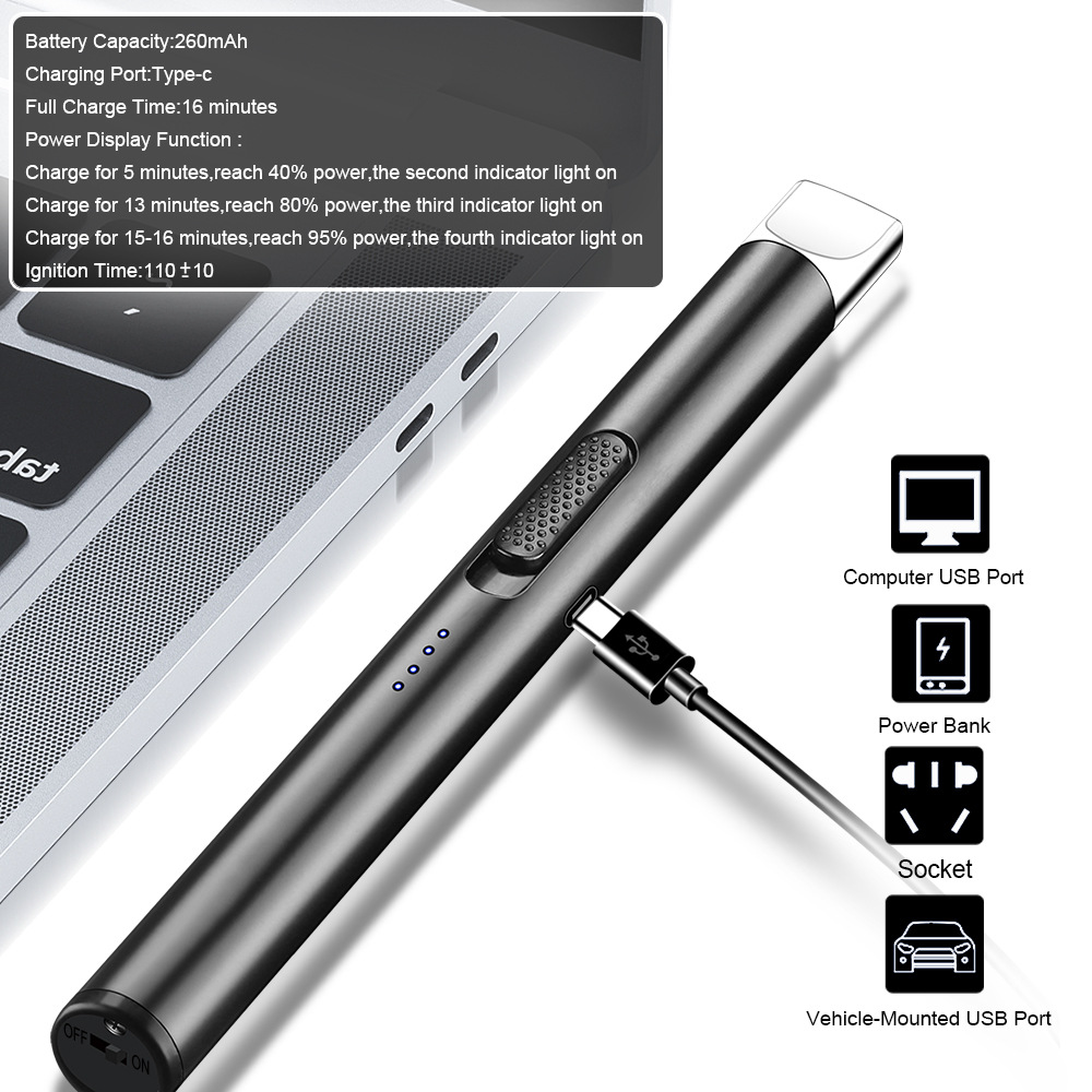 【Fast Charging】Type-C Charging Arc Igniter Kitchen Igniter Outdoor BBQ Camping Lighter Windproof