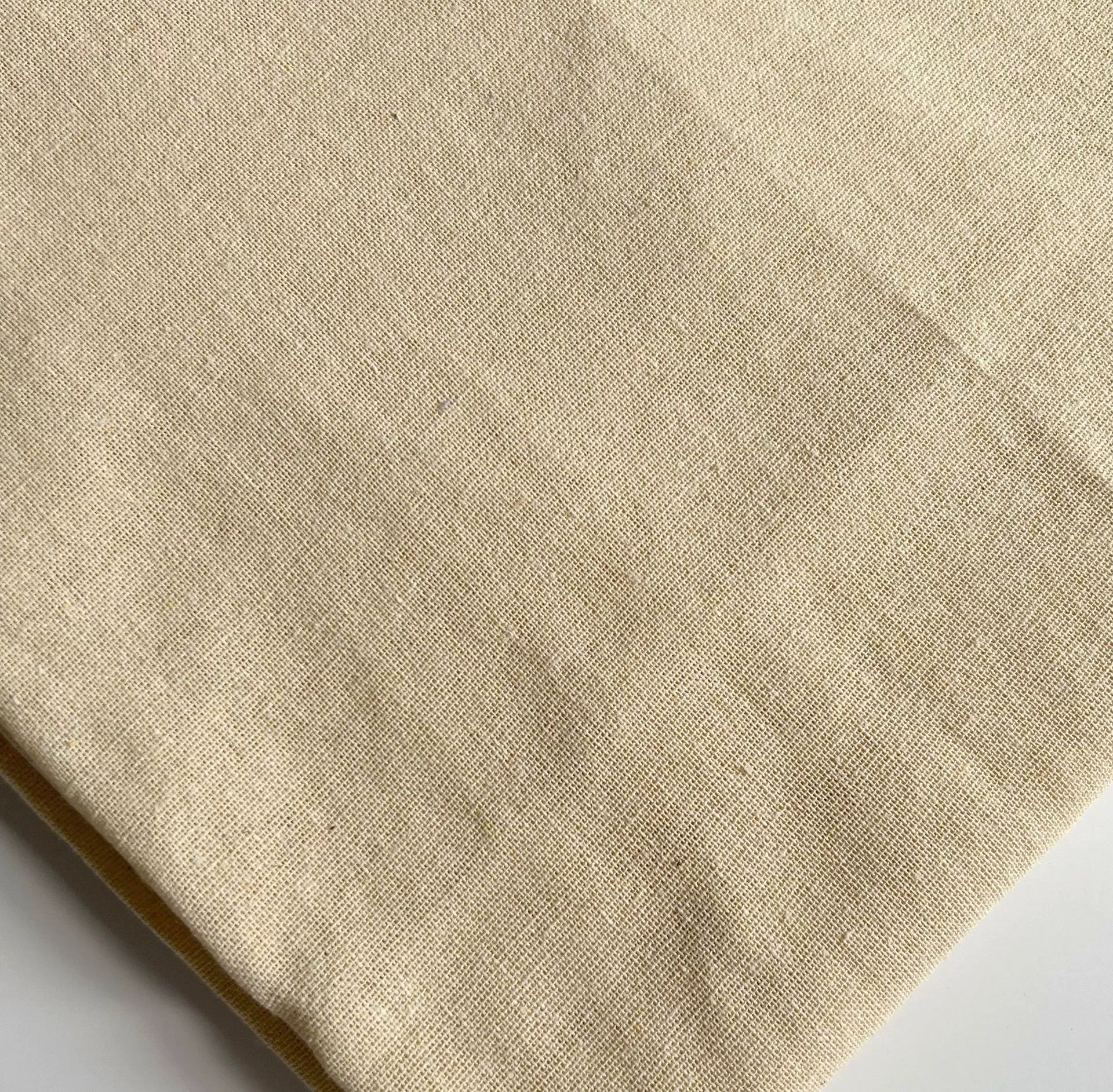 Льняная ткань Xinlei Textile ширина 152 см, белёная/бежевая, для рукоделия и декора
