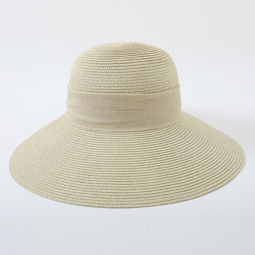 Summer Sun Hat for Women with Straw Hat, Bowler Hat, Overseas Travel Sun Protection Hat for Beach