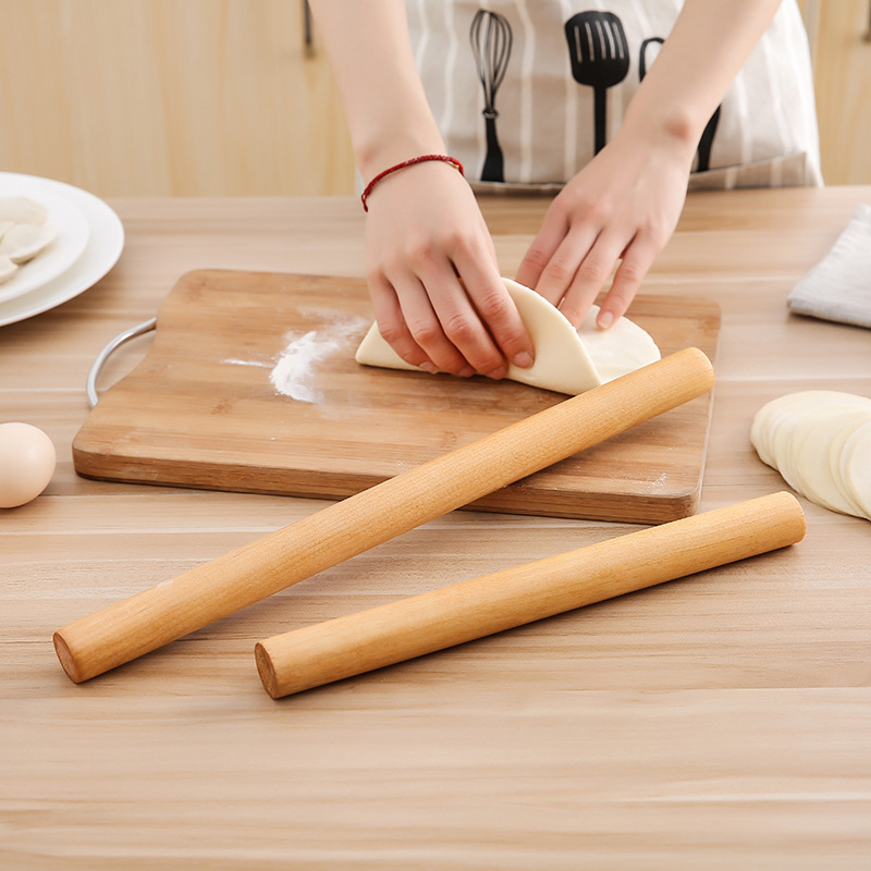 家庭用の実木のめん棒の大圧面棒「ギョーザの皮めん棒まな板セット焙煎ツールのめん棒まな板」|undefined