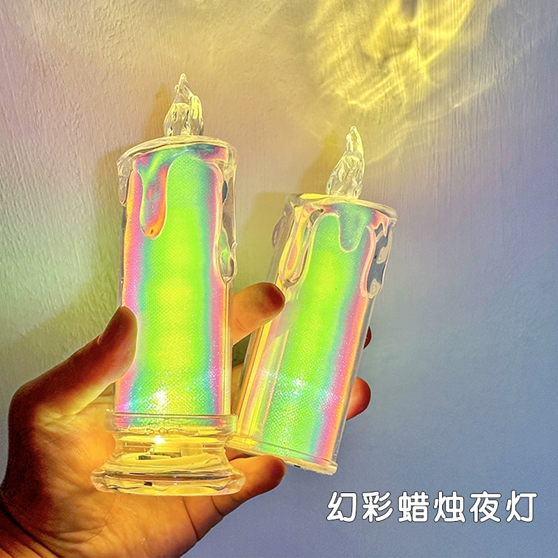 LED creative candle night light lantern, battery LR1130, warm light, with/without base