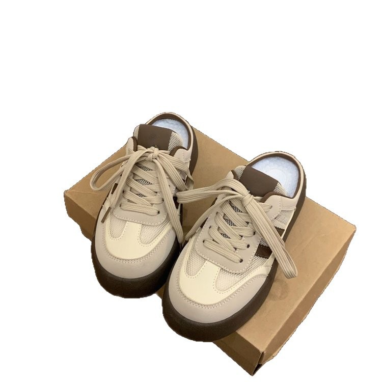 Zapatos de entrenamiento de la mitad de la parte gruesa de las mujeres verano de 2026 nuevos zapatos blancos casuales sin tacones image 5