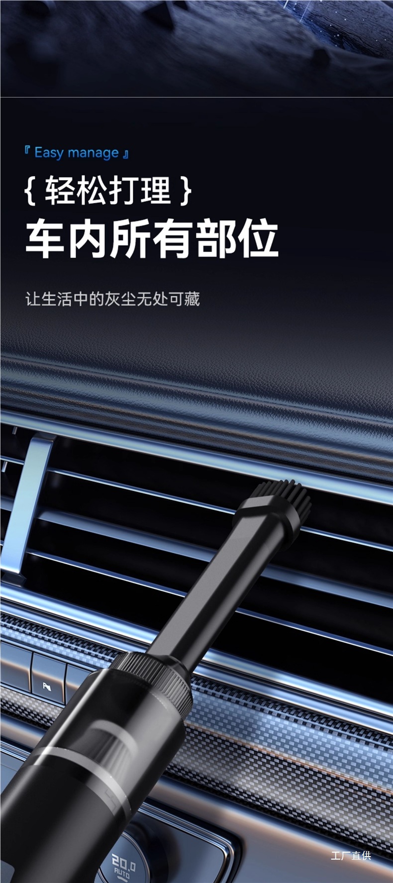 Royalstar Car Vacuum Cleaner Household Large Suction Wireless Charging Car Mini Car Powerful Handheld Small