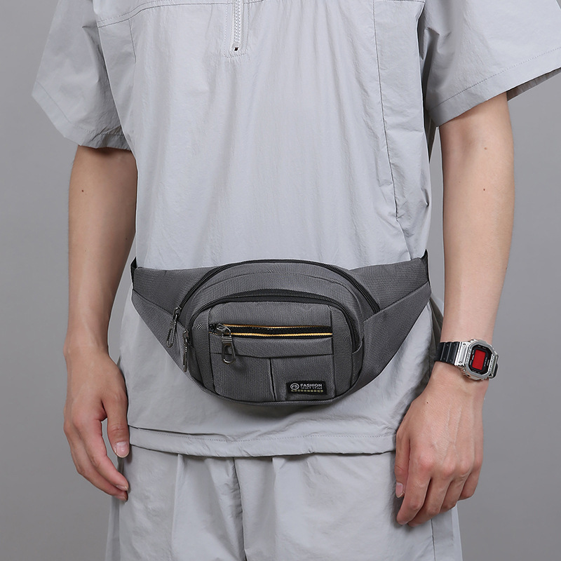 Riñonera deportiva ligera multifuncional, ocio al aire libre, bolso de mensajero de un solo hombro simple, bolso de pecho de moda portátil de gran capacidad para hombres