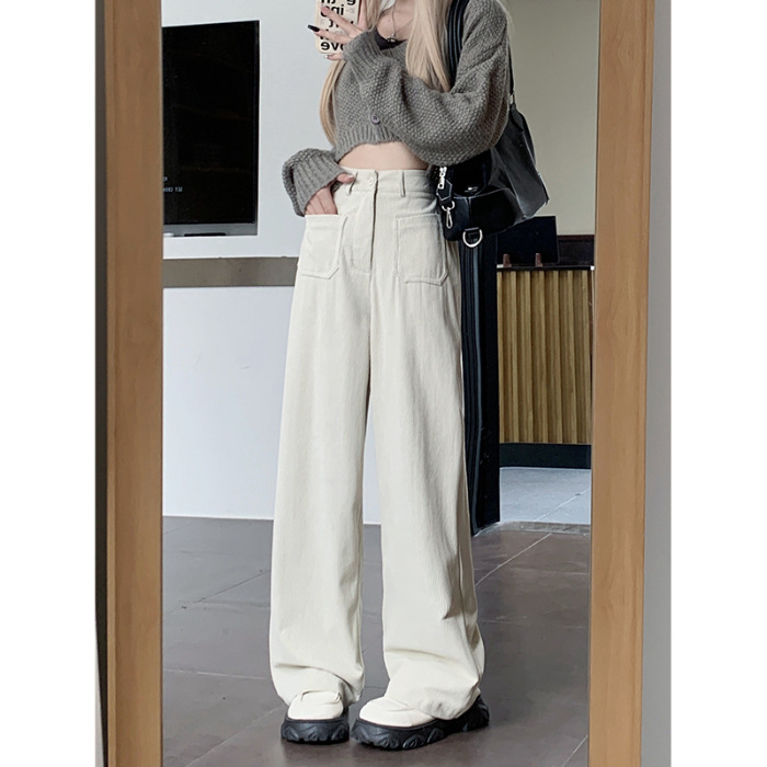 2025 nuevos pantalones rectos de terciopelo delgados pantalones gruesos variados de color curry casual pantalones de piernas de mujer image 8