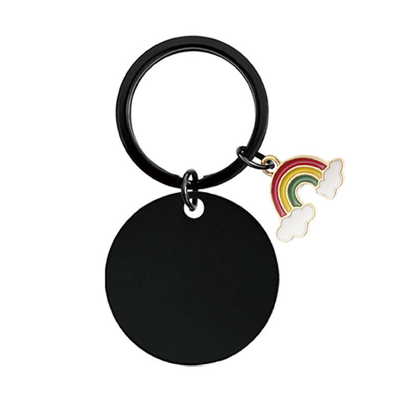 Casual, Daily Occasion 201 Stainless Steel Material Modern Style Simple Style Rainbow Customization Laser Engraving 201 Stainless Steel Plating Unisex Bag Pendant Keychain