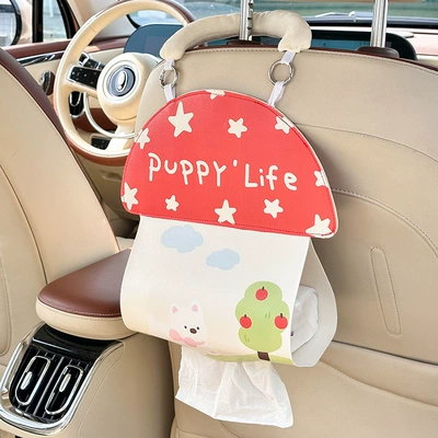 and made of leather, is a – Car tissue box/set - running-puppy-leather-tissue-bag