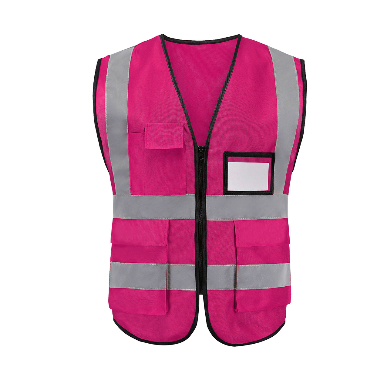 Bolsillos múltiples de tela tejidada por urdimbre * rosa roja