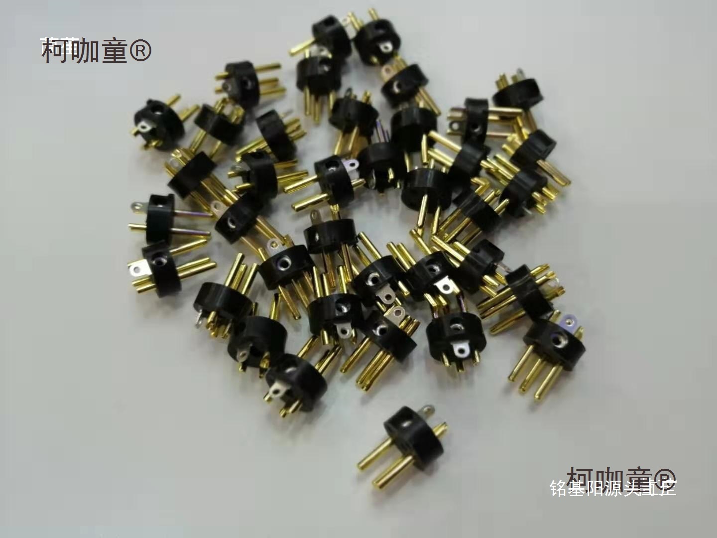 卡农镀金色材质3针 公卡侬3芯头 话筒接头内三针配件 卡侬 麦太保