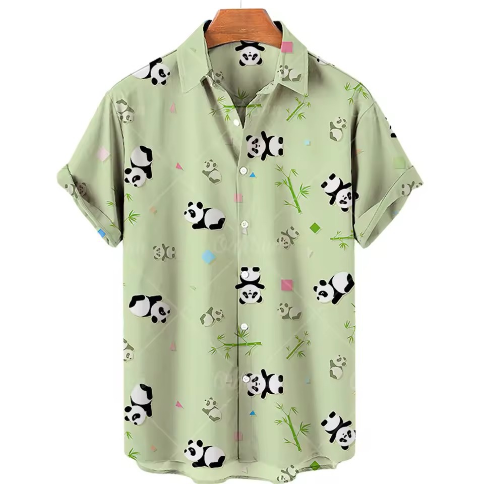 2024 venta caliente piscina patito amarillo dibujos animados animal estampado 3D hombre vacaciones hawaiano camisa de manga corta con botones