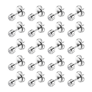 Piercing Tools, Stainless Steel Earrings, Piercing Jewelry, Diamond-Encrusted Earrings, Hot-Selling Round and Compact Earrings for Men and Women