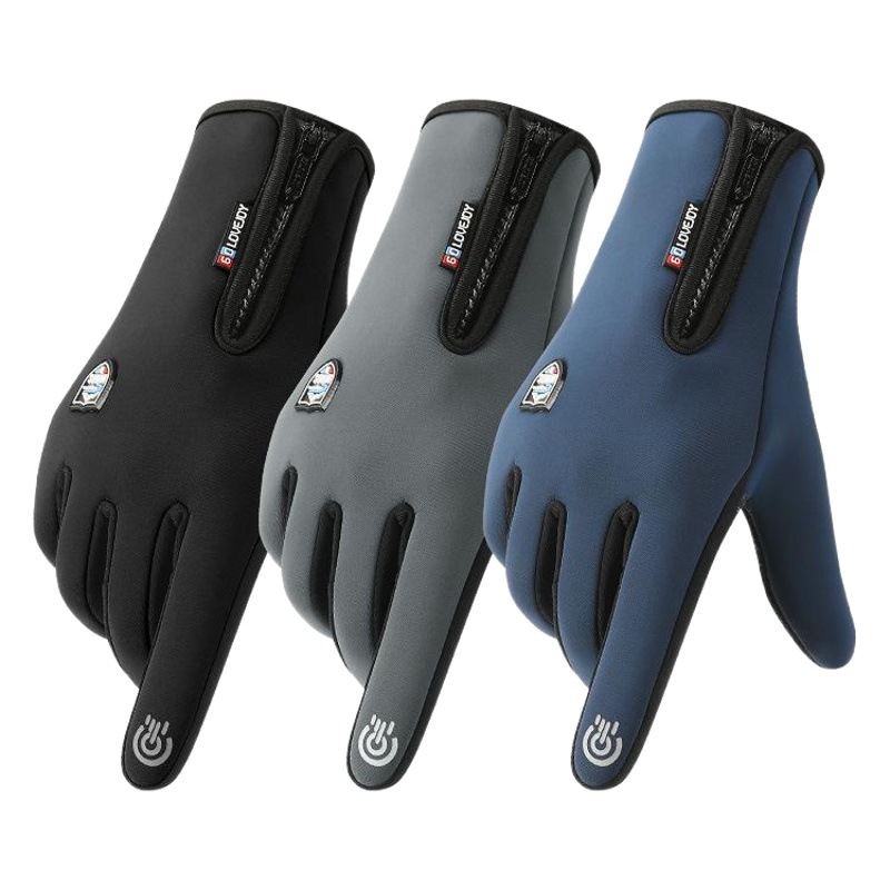 Guantes ciclismo invierno ciclismo deportes al aire libre guantes de moto eléctrica esquí polar forrado pantalla táctil guantes calientes hombres