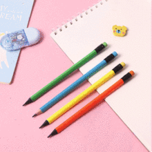 三角HB橡皮鉛筆批發小學生練字華星廠家批發定制LOGO訂制粗桿鉛筆
