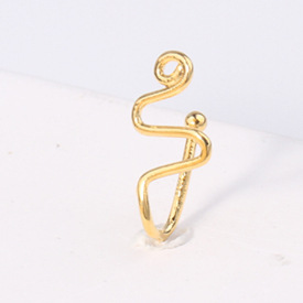 Fashionable nose piercing, diamond stone inlay, nose clip, European style