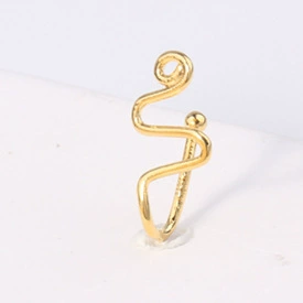 Fashionable nose piercing, diamond stone inlay, nose clip, European style