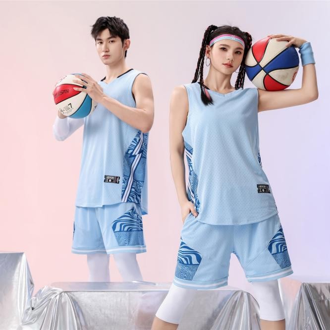 New Mesh Quick-Drying Sports Basketball Uniform Vest Sleeveless Jersey Basketball Uniform Suit Men and Women Loose Game Uniform