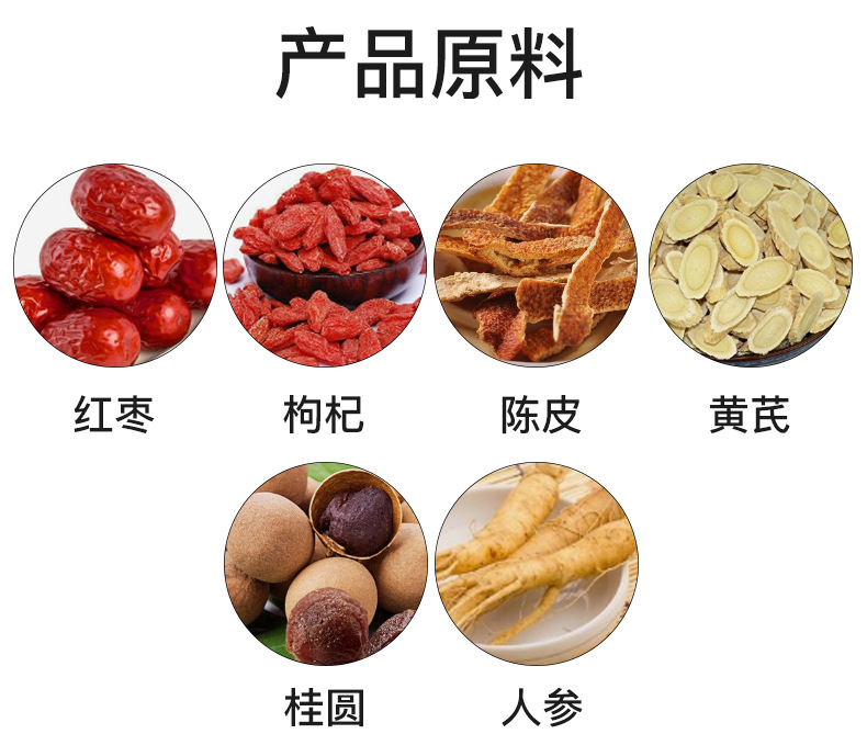 Ginseng Astragalus Longan Red Date Goji Tea Bags 20 Pyramid Sachets Daily Wellness Brew specifications