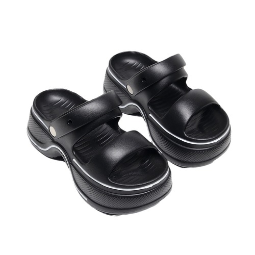 2024 thick-soled platform high-heeled clogs EVA women's summer outer wear increased casual two-strap sandals wholesale