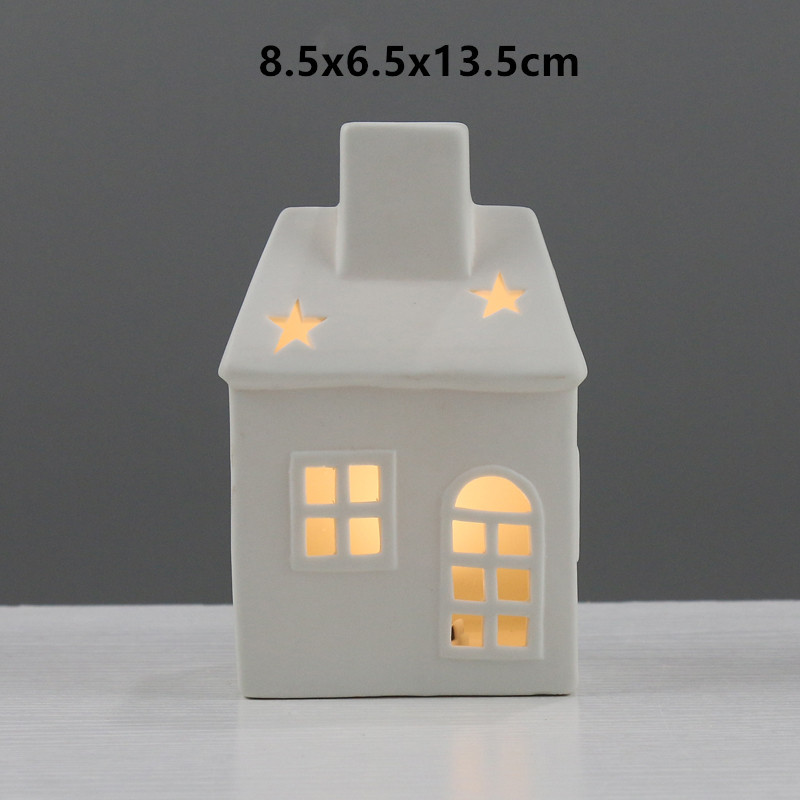 Navidad creativa pequeña casa decoración hueco luz de la noche decoración Comercio exterior europeo exportación artesanía fábrica ventas directas