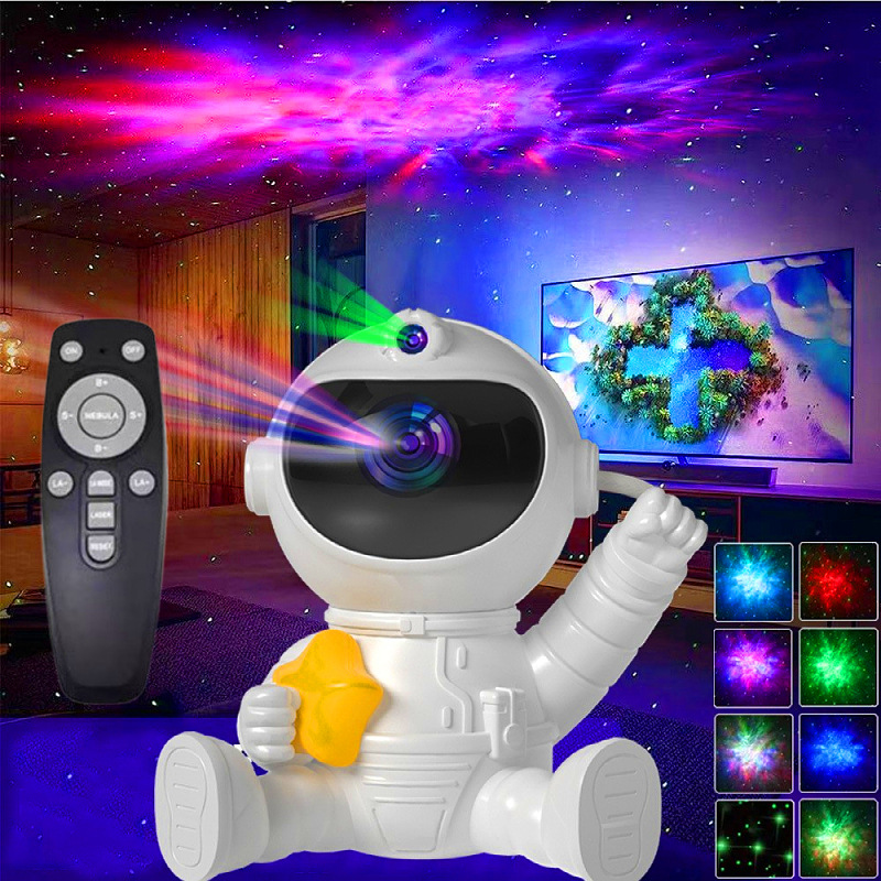 Lámpara de mesa proyectora de cielo estrellado astronauta, luz nocturna ambiental, producto destacado 2024