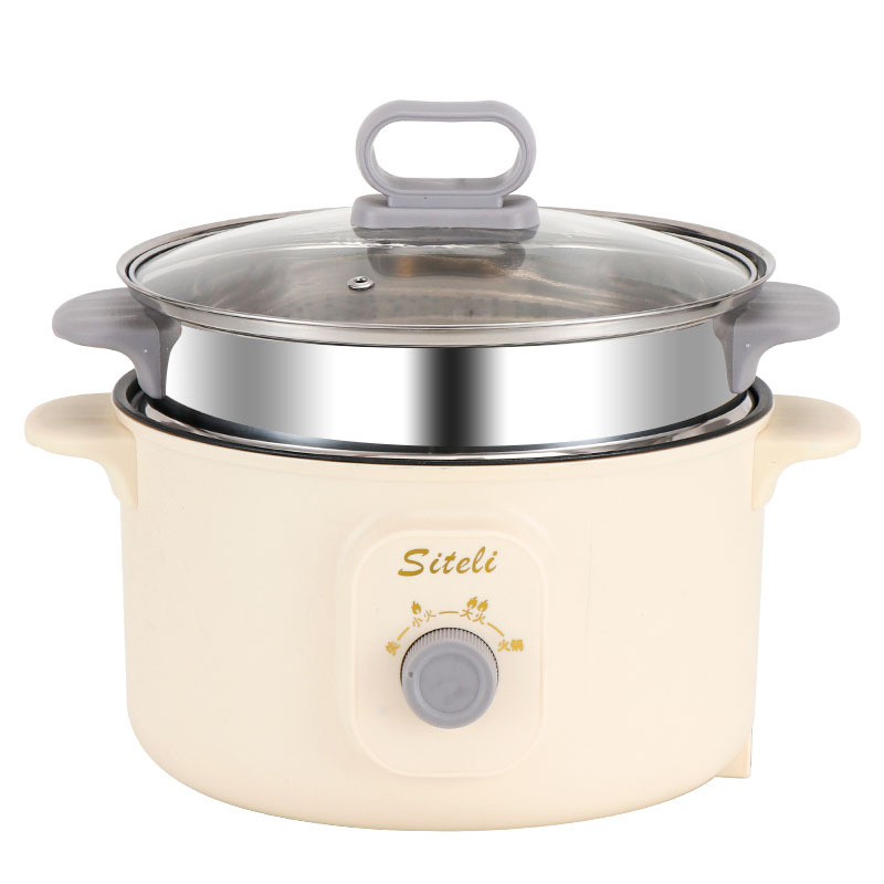 베이지색 논스틱 팬 + 스테인리스 찜기