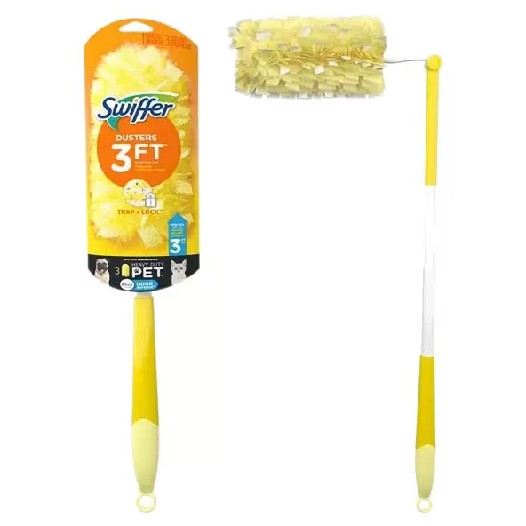 亚马逊爆款Swiffer静电除尘掸可伸缩长手柄桌面清洁灰尘鸡毛掸子