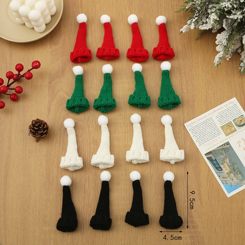 Фабрика Прямая продажа мини-шерстяная вязаная шапка Рождественский праздник DIY украшения маленькая шляпа кукла игрушка аксессуары оптом