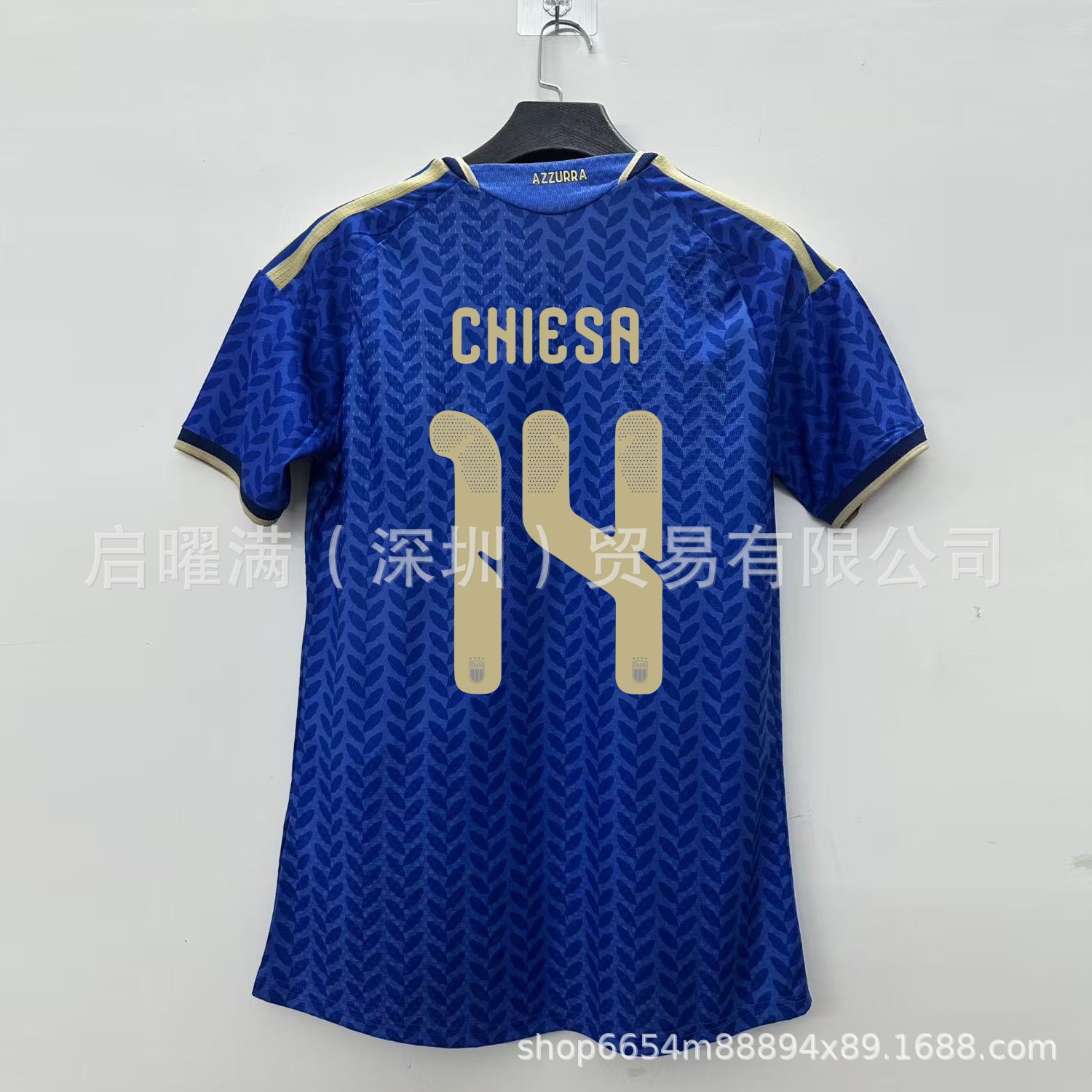 Al por mayor 2627 camiseta de casa de la Copa del Mundo de Italia versión de jugadores de fútbol Chiesa Bacho camiseta de fanáticos versión de camiseta