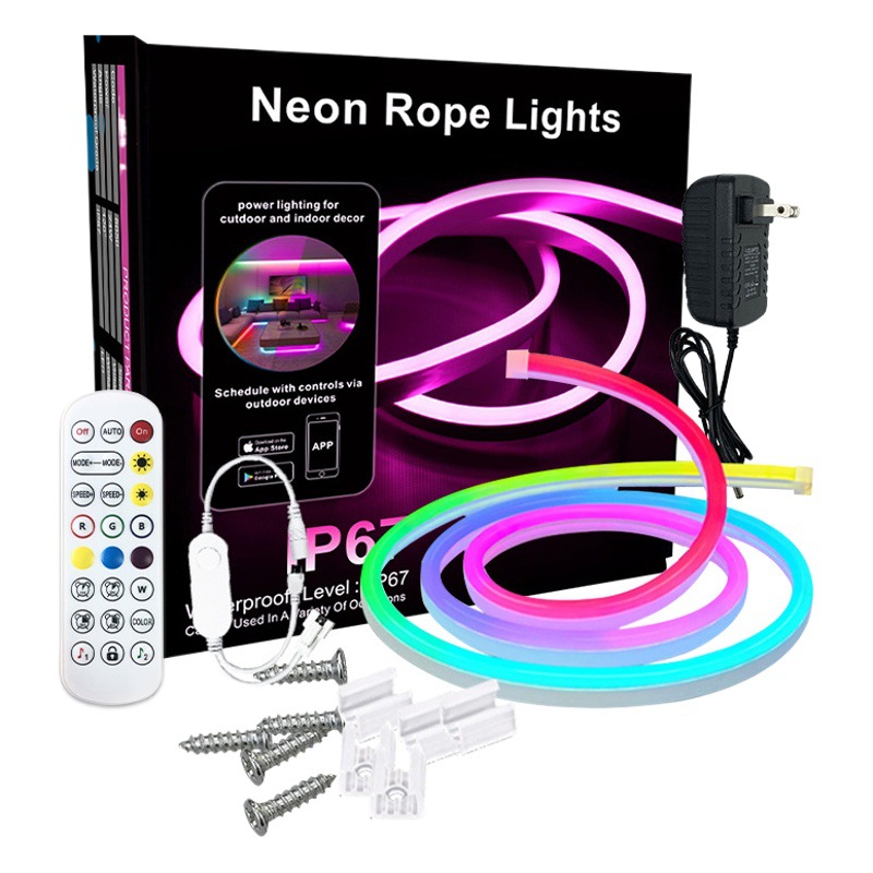 Neón colorido graffiti WiFi Bluetooth música RGB silicona flexible faro con inteligente DIY forma caballo corriendo