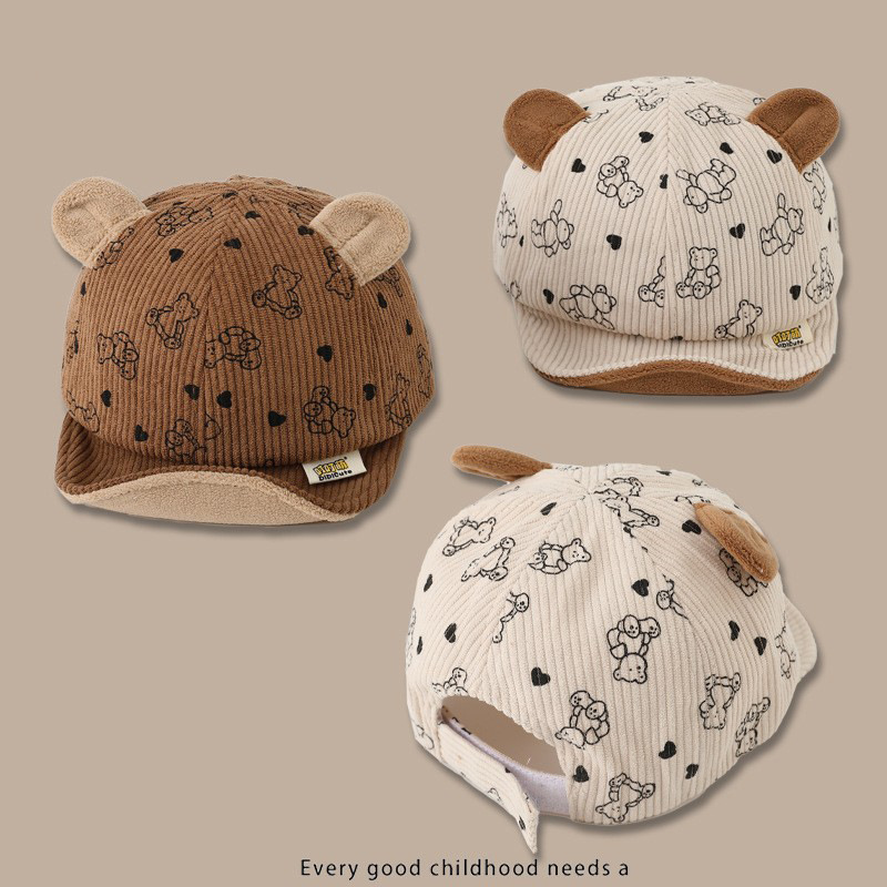 Sombrero de bebé primavera y otoño para bebés con bordes suaves sombrero de invierno para niños gorra de lengua de pato espesa gorra de béisbol de mujer linda