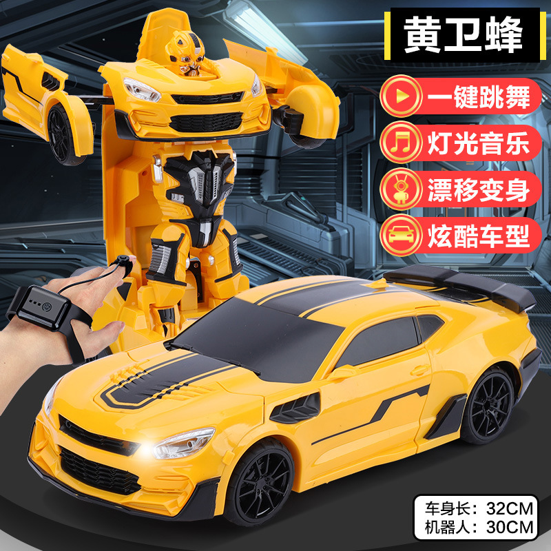 Control remoto de deformación de detección de gestos coche de carreras de cuatro ruedas recargable King Kong robot niño niño coche de juguete súper grande