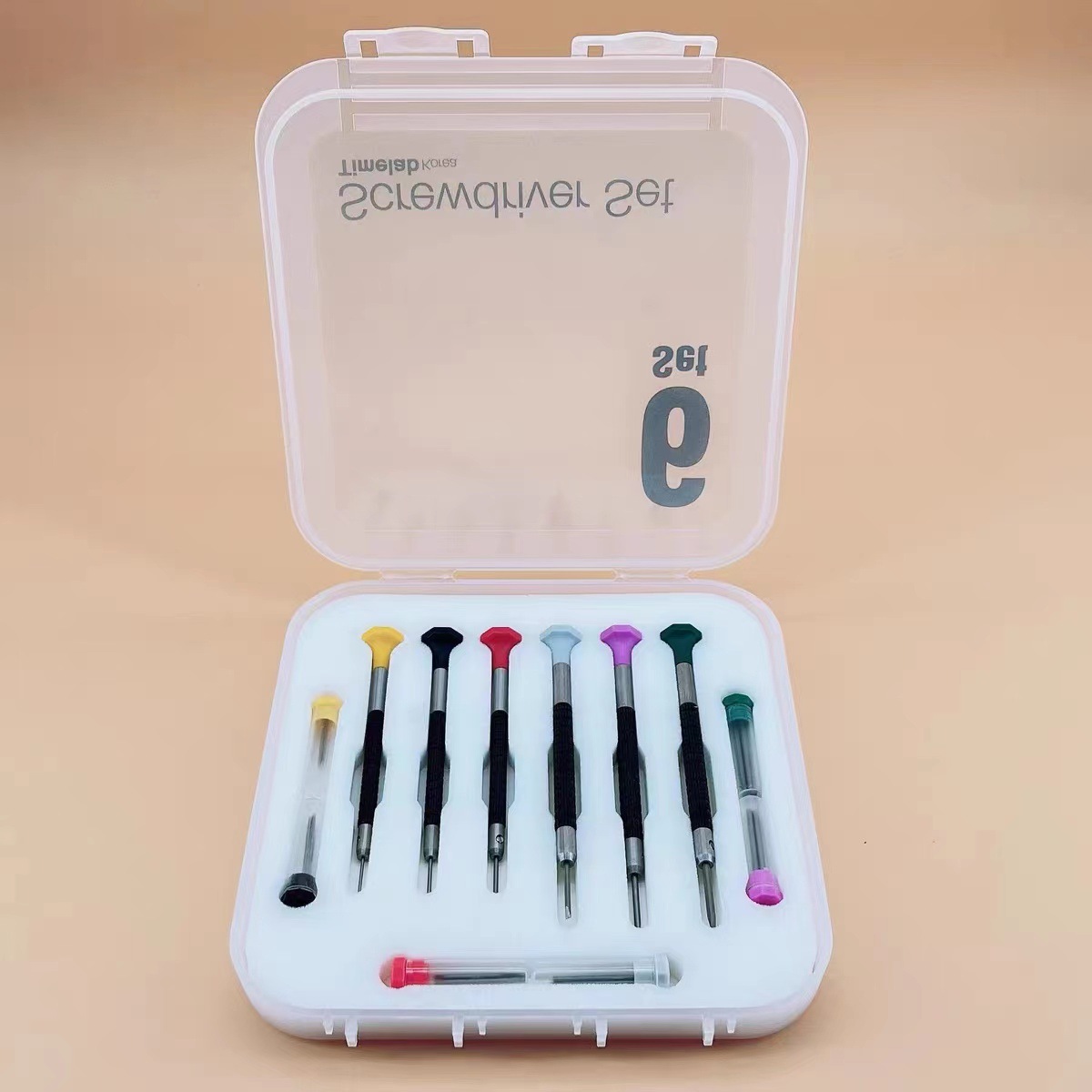 修表工具 韩国原装螺丝刀精刚一字螺丝批 配备用头六支装起子套装