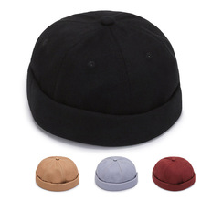 瓜皮帽韩版街舞帽子个性无檐圆帽水手地主帽男女ins小众潮流氓帽
