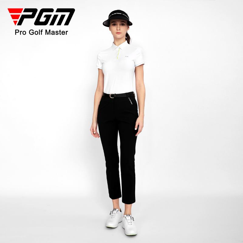 Áo thun ngắn tay golf nữ giảm béo, chất liệu thoáng khí nhanh khô — YF556-Áo màu hồng, YF556-Áo màu trắng, YF556-Áo màu xanh nước biển, KUZ149-Quần màu xanh nước biển