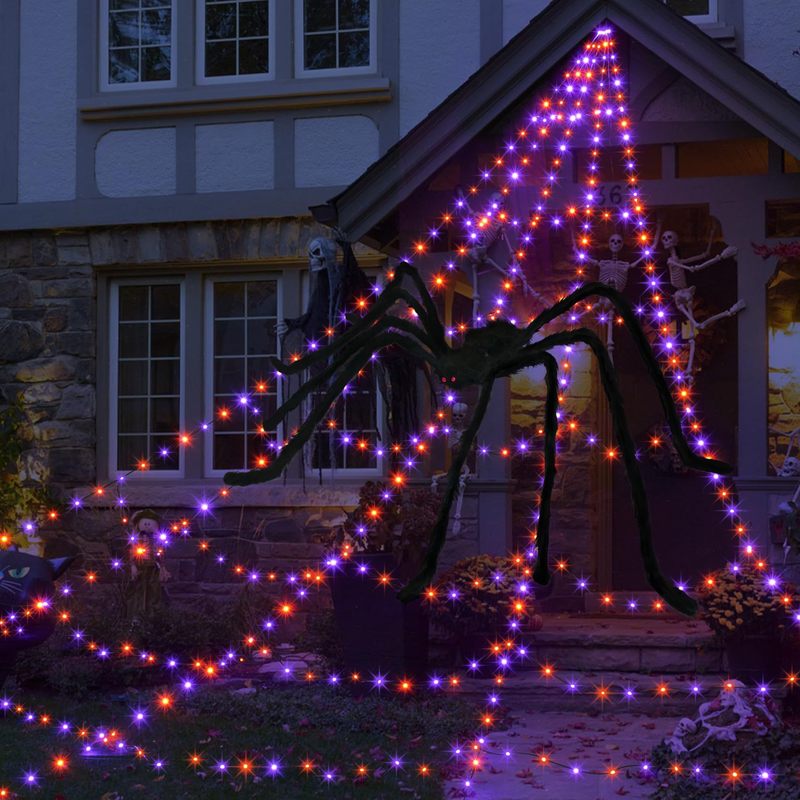 Cross-Border Halloween Spider Web Luminous Triangle Net with Light Fan-Shaped Net Bar Haunted House Courtyard Scene Layout Props Cross-Border Halloween Spider Web Luminous Triangle Net with Light Fan-Shaped Net Bar Haunted House Courtyard Scene Layout Props