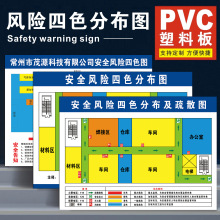 安全风险四色分布图设计定.制墙贴四色风险图分布图告知牌工厂车